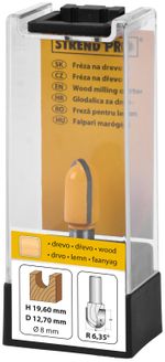 Wood Router Bit Strend Pro S8 mm, YC1908, for top router, D25.40 H22.50 R12.70