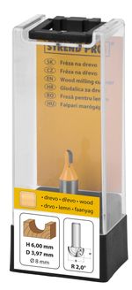 Wood Router Bit Strend Pro S8 mm, YC1701, for top router, D3.97 H6 R2