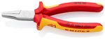 Pliers KNIPEX 20 06 160, flat, short, for gripping, CrV, VDE 1000V