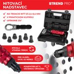 Adapter Strend Pro Premium, fúróhoz, 1/4", 2,4 - 6,4 mm, szegecselő, popszegecsekhez, kofferben