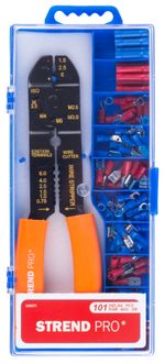 Pliers Strend Pro AWS 302, stripping + set of 100 pcs electrician's terminals