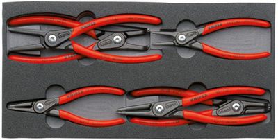 KNIPEX 00 20 01 V02 Pliers Set, for retaining rings, in foam, 6-piece