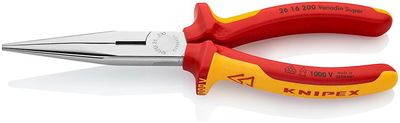 Klieste KNIPEX 26 16 200, 200mm, polgulate, rovne, uzke, CrV, VDE 1000V