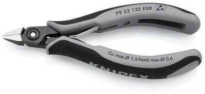 Klieste KNIPEX 79 32 125 ESD, 125mm, stipacie, bocne, precizne, elektronika