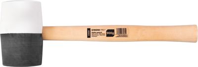 Strend Pro HM232 910 g, gumikalapács, BlackWhiteHead, fanyéllel