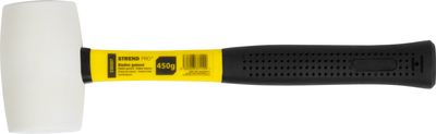 Rubber hammer whitehead  450 g Strend Pro,metal handle with TPR grip