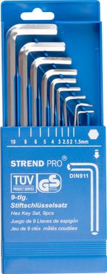 Wrench Set Strend Pro HK0212, 9-piece, Hex S1, L-key, Allen