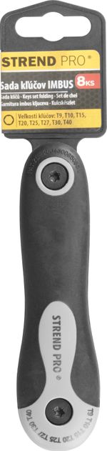 Kulcs készlet Strend Pro HK0208, 8 részes, Torx, összecsukható, belső
