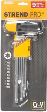 Wrench Set Strend Pro HK7008, 9-piece, T10-T50, Torx, Cr-V, L-key