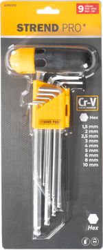 Wrench Set Strend Pro HK7007, 9-piece, Hex, Cr-V, L-key, Allen with ball end