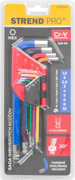 Wrench Set Strend Pro, 9-piece, Hex, Cr-V, Allen