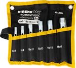 Wrench Strend Pro, 6x7-16x17 mm, tubular, double-sided, Zn, set 6 pcs
