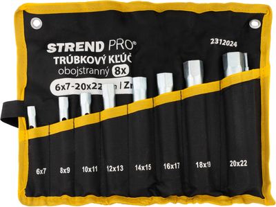 Wrench Strend Pro, 6x7-20x22 mm, tubular, double-sided, Zn, set 8 pcs