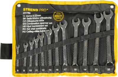 Wrench Set Strend Pro HR31584, combination, 12-piece, Cr-V, 8-22 mm