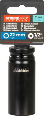 Extension Strend Pro Premium, impact, elongated, 1/2", hex, CrMO, 22 mm