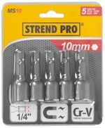 Socket with magnet Strend Pro MS84, 10 mm, 1/4", magnetic bit holder, pack. 5 pcs