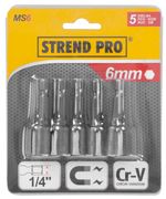 Fej Strend Pro MS84, mágneses, 6 mm, 1/4", mágneses bittartó, 5 db-os csomag
