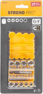 Screwdriver bit and socket set  27Pcs Strend Pro, + bit holder