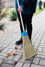 Broom MagicHome, sorghum, large, 5-stitched, with plastic cover, 31x41x88 cm