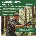 Mačeta Strend Pro Tactical, s puzdrom, s pílkou, s ochranou ruky, čierna, 61 cm