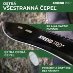Bozótvágó Strend Pro Tactical, tokkal, fűrésszel, kézvédelemmel, fekete, 61 cm
