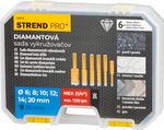Körkivágókészlet Strend Pro, gyémánt, 6 - 20 mm, HEX, műanyag doboz, 6 db-os készlet