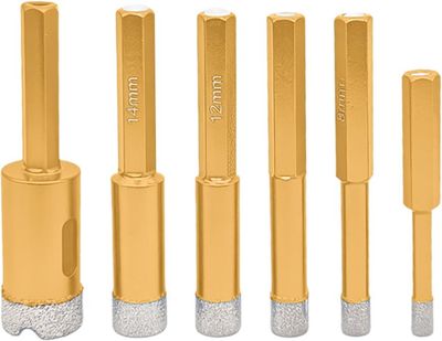 Strend Pro gyémánt lyukfúró készlet, 6 - 20 mm, HEX, műanyag doboz, 6 db-os készlet