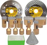 Strend Pro Premium gyémánt lyukfűrész készlet, 6 - 68 mm, M14, műanyag doboz, 2 x tárcsa, 1 x lyuktá