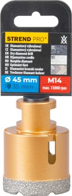 Magfúró Strend Pro, gyémánt, korona, M14, 45 mm