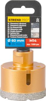 Magfúró Strend Pro, gyémánt, korona, M14, 60 mm