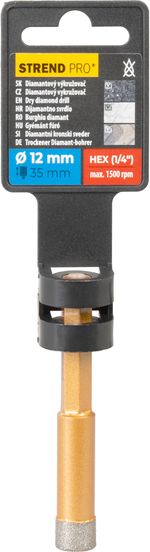 Lyukfűrész Strend Pro, gyémánt, korona, HEX 1/4", 12 mm