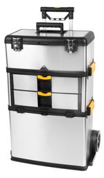 Box Strend Pro TBx3042-F, for tools, on wheels with handle, stainless steel, max. 36 kg