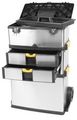 Box Strend Pro TBx3042-F, for tools, on wheels with handle, stainless steel, max. 36 kg
