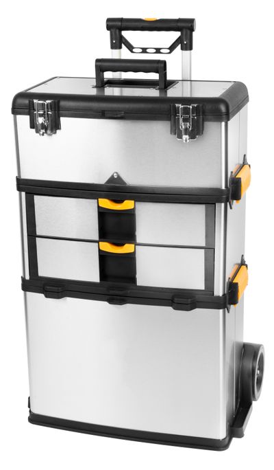 Roller tool box, 570x350x830 mm Strend Pro, PVC+Stainless steel, with wheels, max. 36kg,  3 pcs