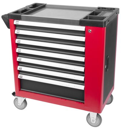 Strend Pro B239 műhelykocsi szerszámokkal, 249 részből álló szekrény, 7 fiók