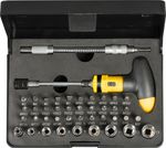 Sada bitov a hlavíc YF40085 • 42 dielna, s T-skrutkovačom a flexi nástavcom, Cr-V