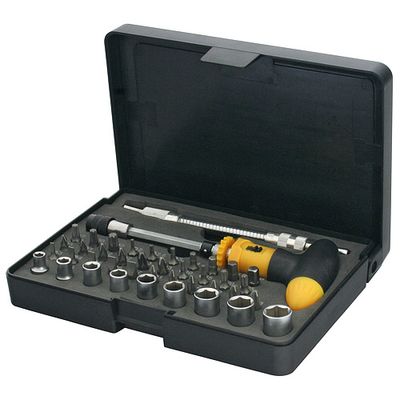 Bit és dugókulcs készlet YF40085, 42 részes, T-csavarhúzóval és flexibilis hosszabbítóval, Cr-V