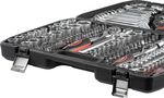 Szerszámkészlet Strend Pro S221, 215 részes, bőröndben, 1/2"+1/4"+3/8"