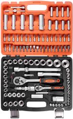 Sada náradia Strend Pro S210, 108 dielna, v kufri, 1/4"+1/2"