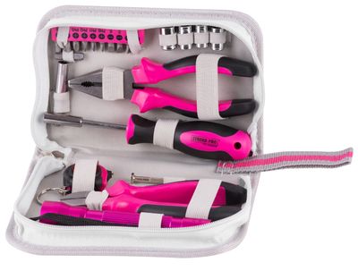 Combination tools set LADIES SET12, 23 pieces, pink
