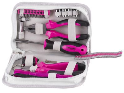 Tool Set LADIES PINK SET12, for women, 23-piece, pink, in bag
