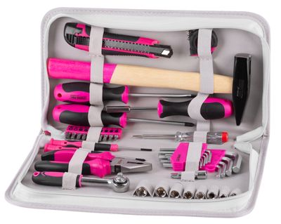 Combination tools set LADIES SET11, 39 pieces, pink