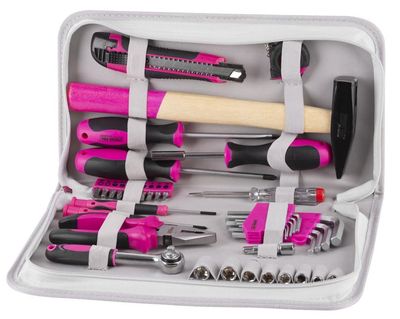 Tool Set LADIES PINK SET11, for women, 39-piece, pink, in bag