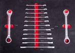 Tool drawer insert Strend Pro S239, 13-piece, ratchet combination wrenches, for workshop trolley