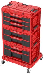 Doboz QBRICK® System ONE Workshop Red - Cart, 3x szerszámos doboz, 4 részes szerszámos doboz készlet