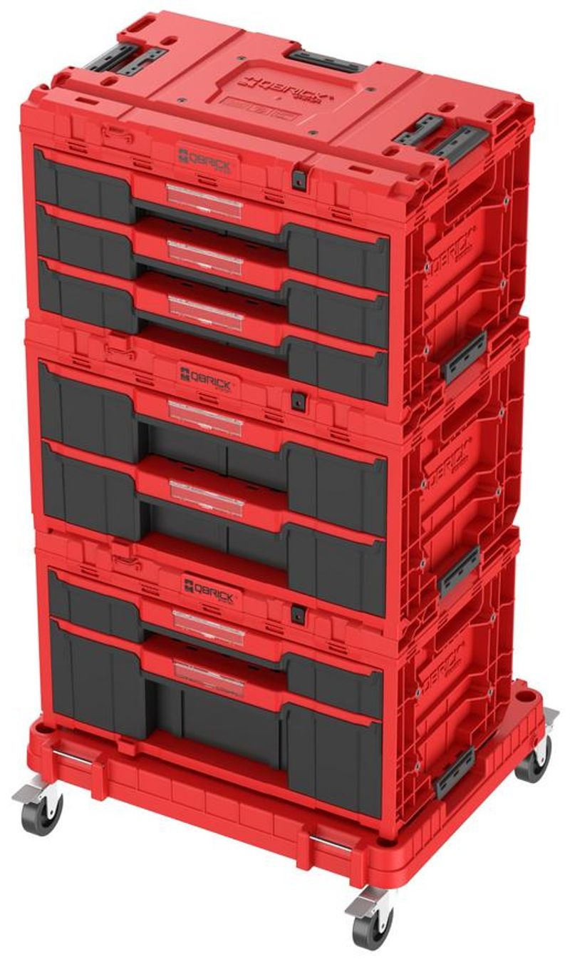 Box QBRICK® System ONE Workshop Red - Cart, 3x Toolbox, 4-dielna sada boxov na náradie