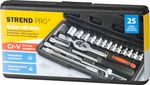Sada náradia Strend Pro, 25 dielna, hlavice, 1/4" račňa, v kufri