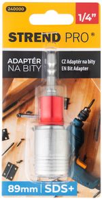 Adaptér Strend Pro, 1/4", SDS+, 89 mm, hex