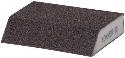 Sponge KONNER G60, sanding, 125x90x65x25 mm, beveled