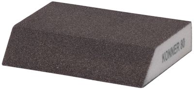 Sponge KONNER G80, sanding sponge, 125x90x65x25 mm, beveled